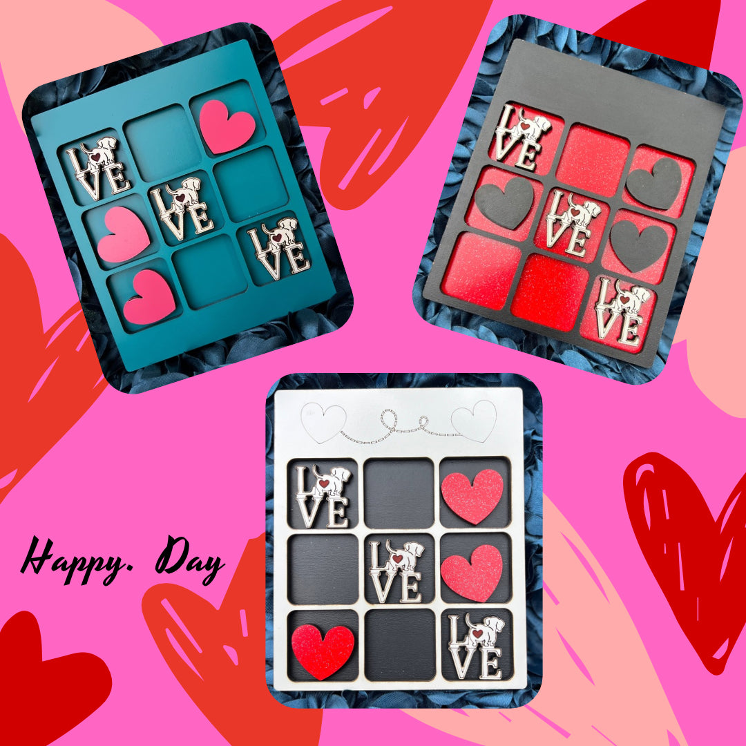 Valentine's Day Custom Tic Tac Toe Board