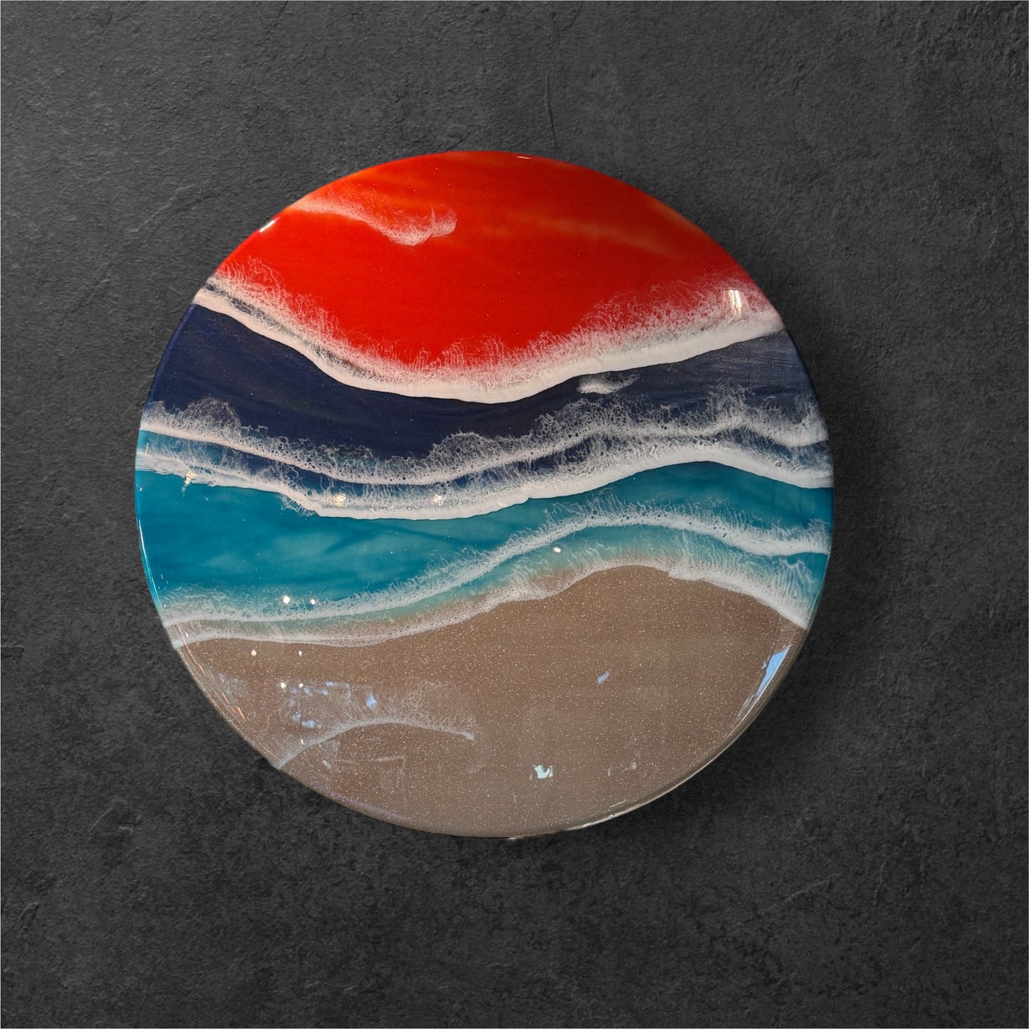 Round Sunset Ocean Themed Lazy Susan