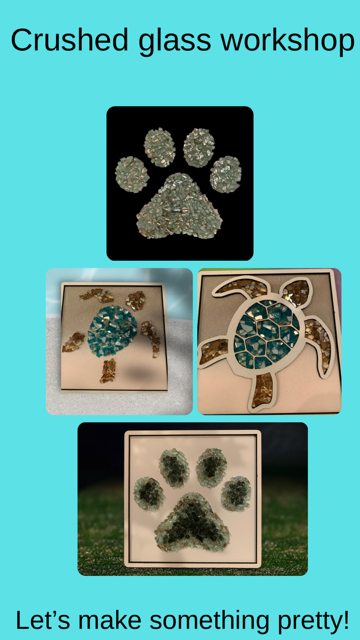 Crushed Glass Workshop, Sunday October 13, from 6 - 8pm @ MaddyLu's