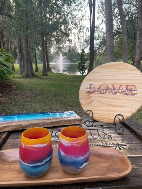 SUNSET Ocean Stemless Wine Glasses