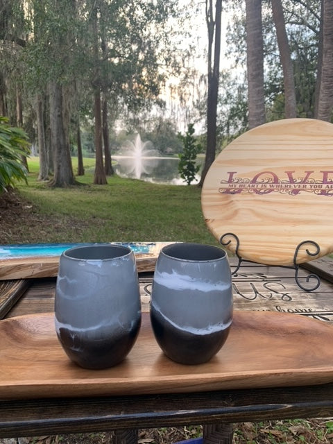 NIGHT Ocean Stemless Wine Glasses