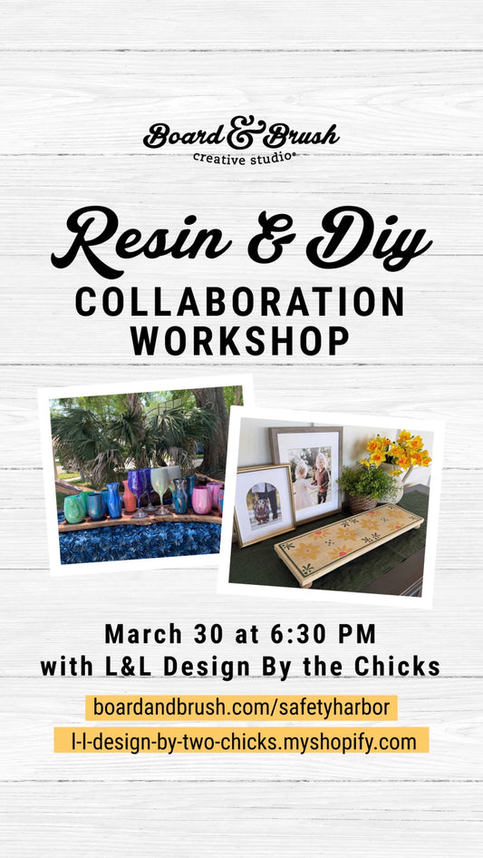 L & L Design & Board & Brush Safety Harbor Time Crunch Glassware Workshop March 30, 6:30 - 9:30 pm