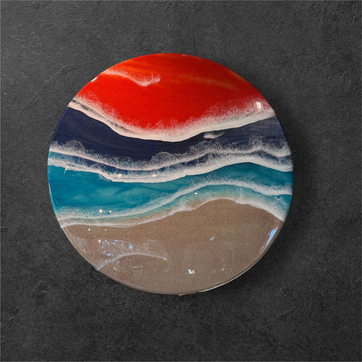 Round Sunset Ocean Themed Lazy Susan – L&L Design By Two Chicks
