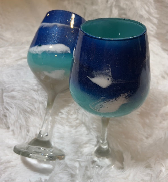 DIY Ocean Wine Glasses or Vases Workshop, Monday, May 11, from 6 - 8pm @ MaddyLu's Safety Harbor