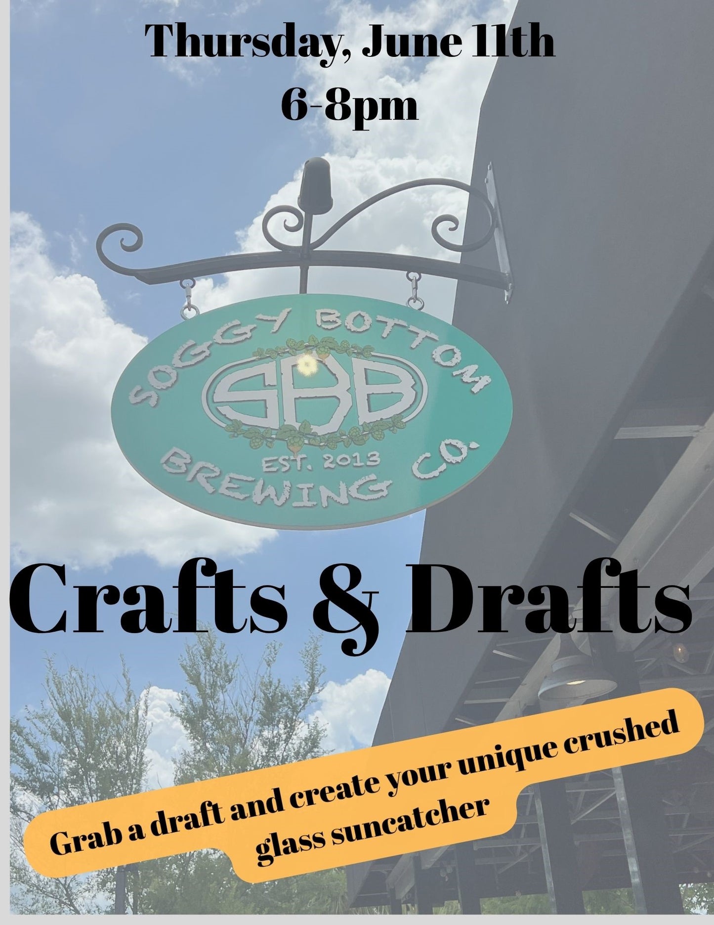 Crushed Glass Suncatcher Workshop @ Soggy Bottom Brewery Dunedin, FL June 11 2026  6-8pm