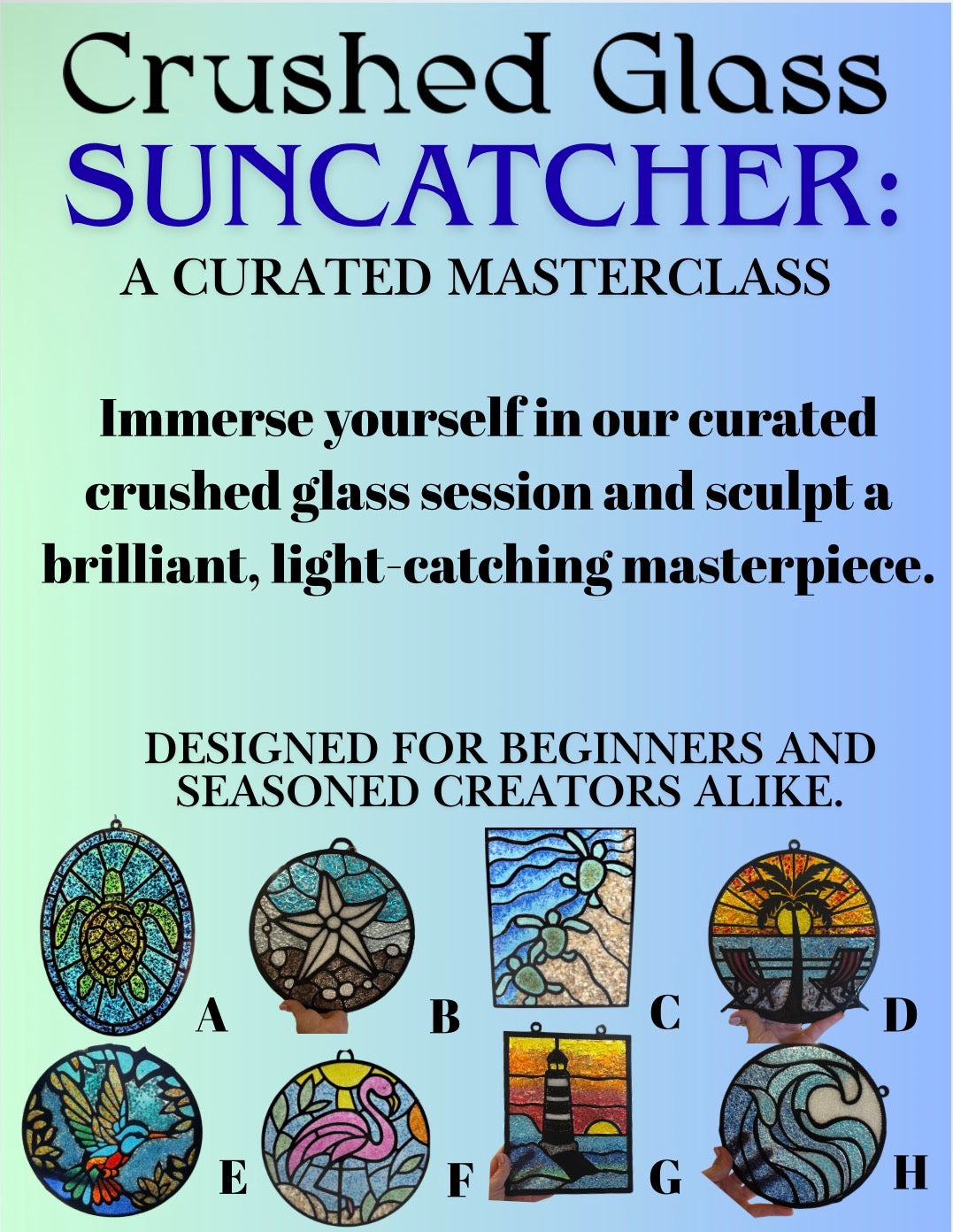 Curated Crushed Glass SUNCATCHER Workshop - Brownwood - SEPTEMBER 18 12:00-3pm