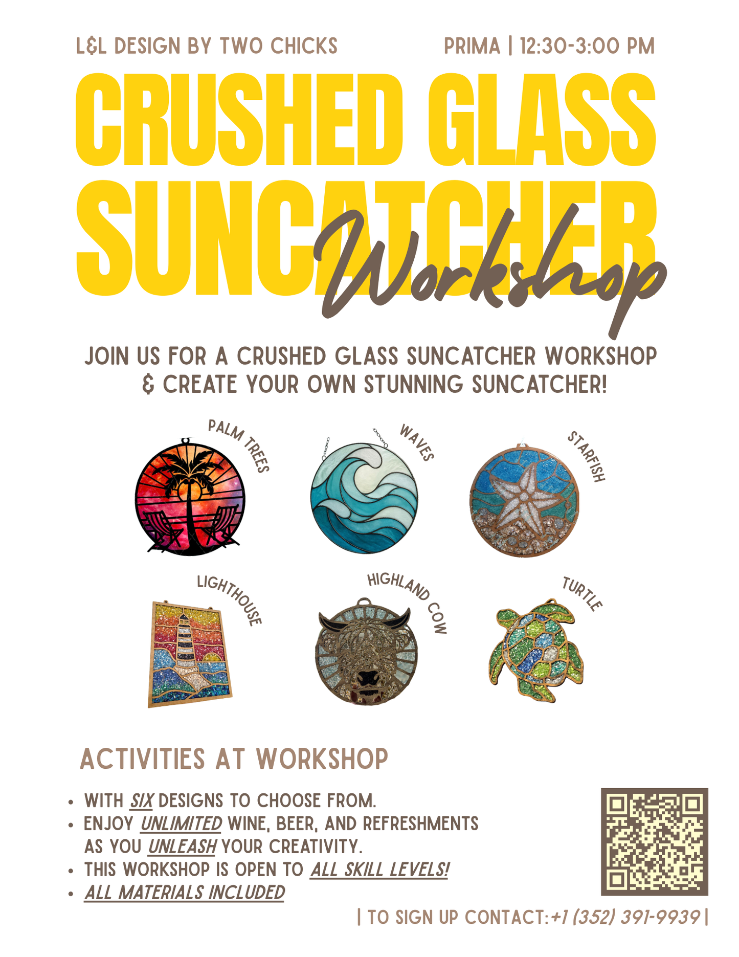 Crushed Glass SUNCATCHER Workshop - Brownwood - ONGOING DATES BELOW 12:00-3pm