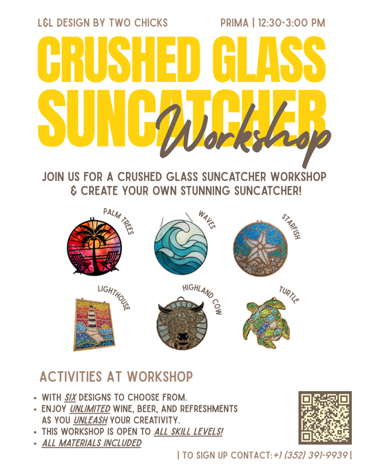 Crushed Glass SUNCATCHER Workshop - Brownwood - ONGOING DATES BELOW 12:00-3pm